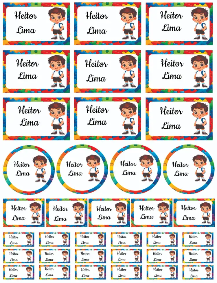 Convite Autista – tema Cartão escolar, infantil, quebra-cabeça