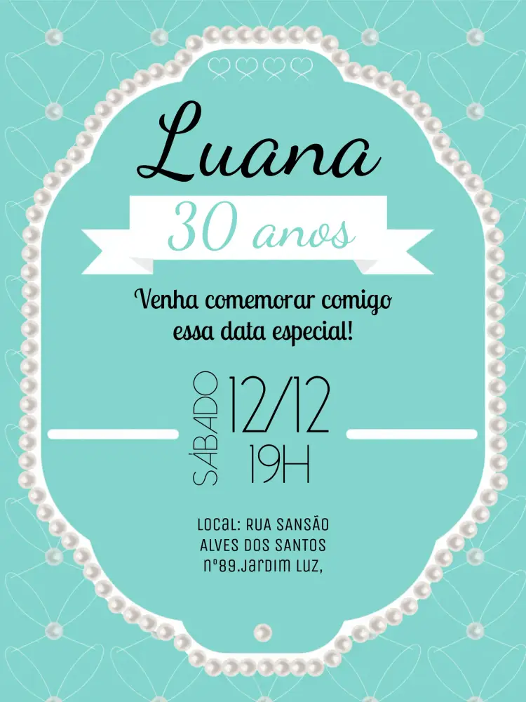 Convite Azul Tiffany Minimalista