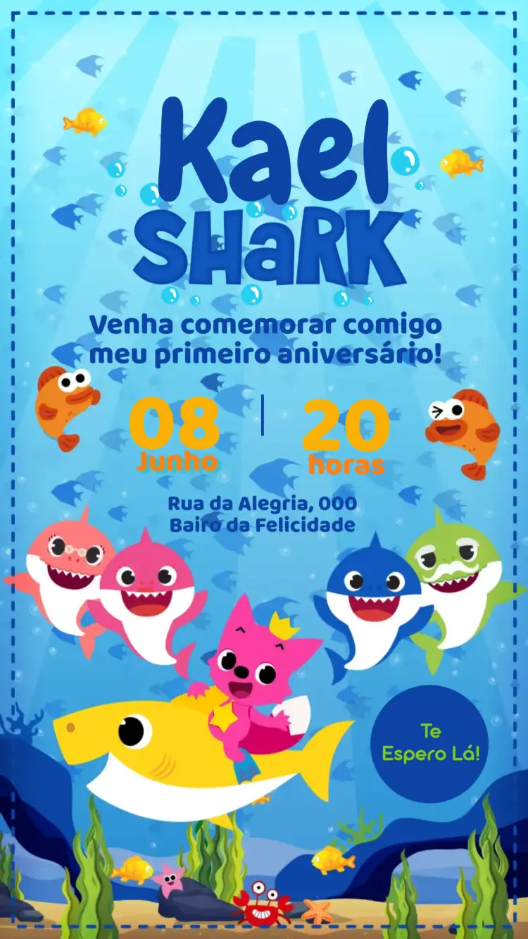 Convite Baby Shark