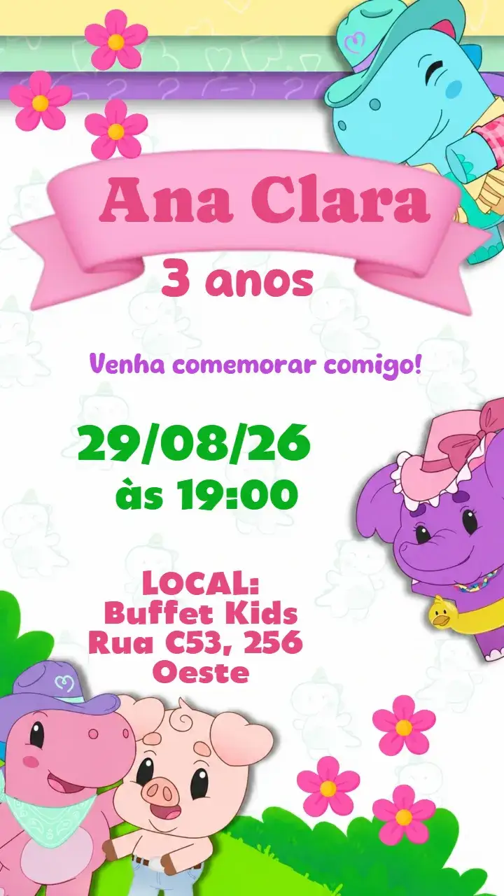 Convite Baby Tube – tema Aniversário Infantil colorido, divertido, lúdico, moderno, infantil, alegre