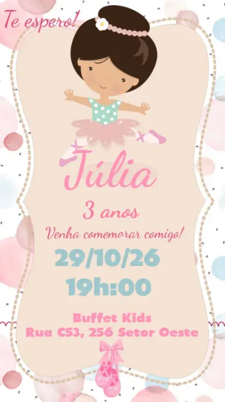 Watercolor Ballerina invitation