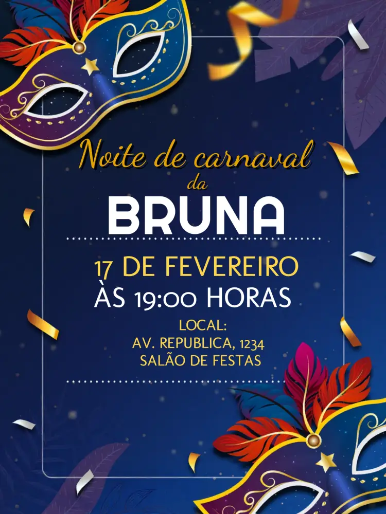 Convite Baile Carnaval Festa