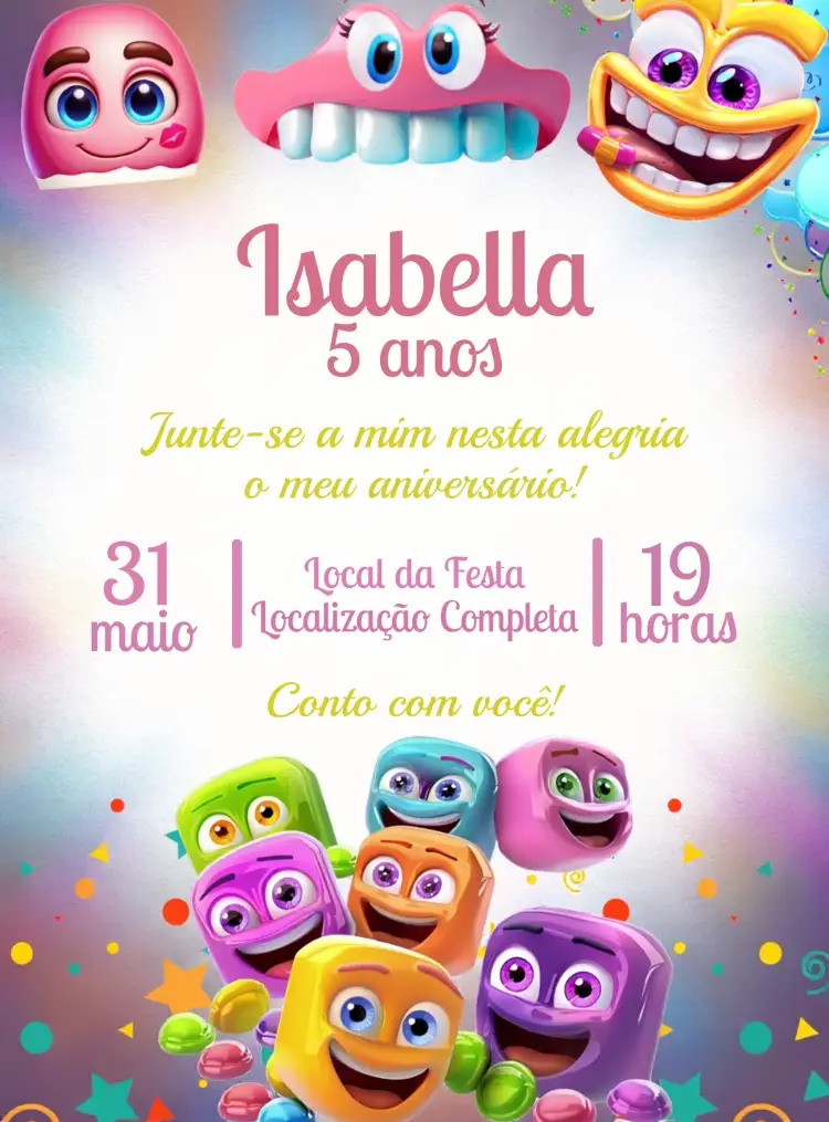 Convite Balas Fini Doces
