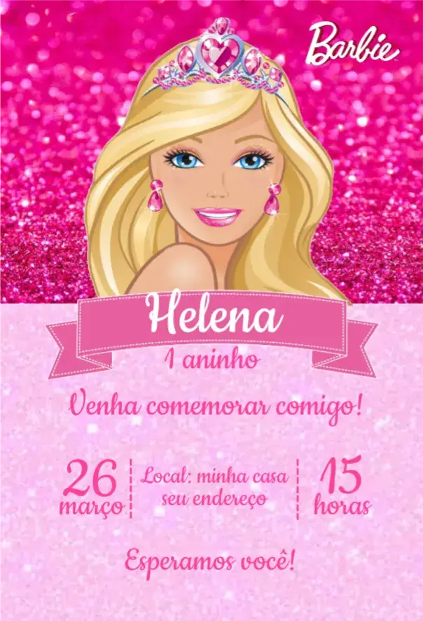 Convite Barbie 1