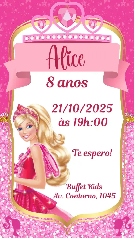 Convite Barbie