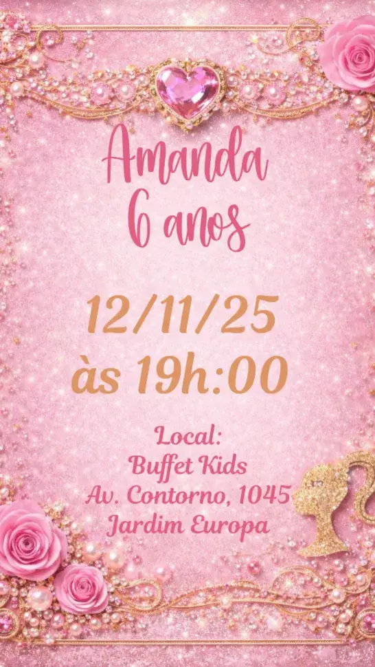 Convite Barbie Luxo