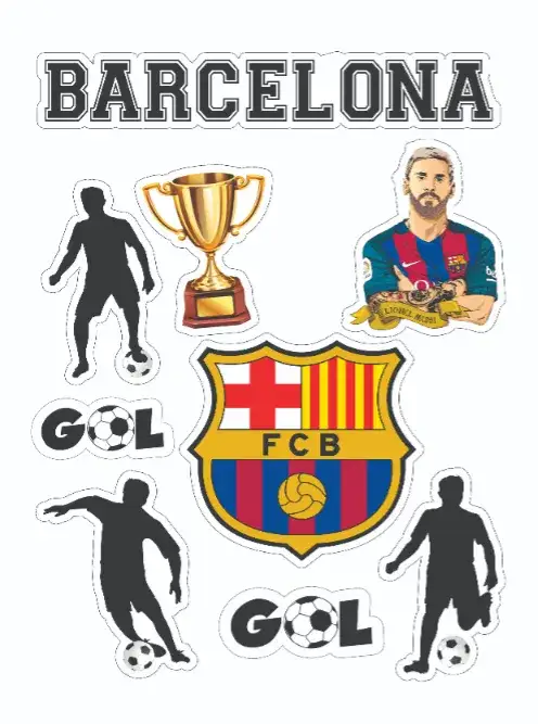 Convite Barcelona – tema Topo de bolo esportivo, colorido, moderno, divertido, temático, vibrante