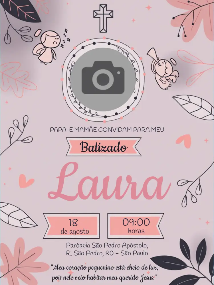 Convite Batiazdo Com Foto Menina