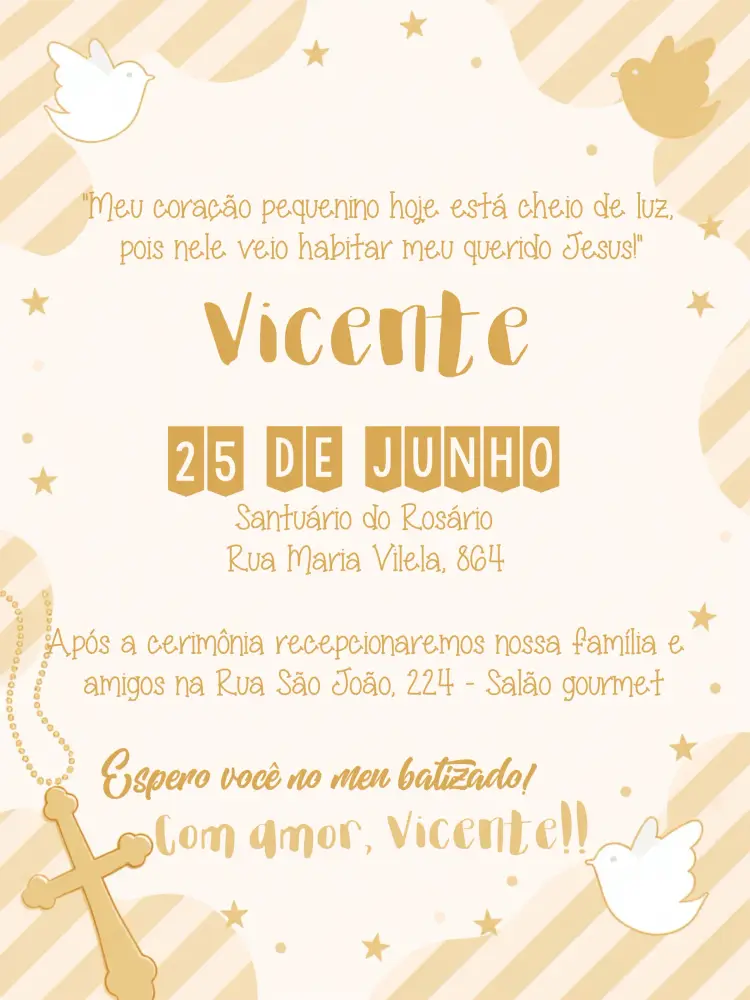 Convite Batizado Anjinho