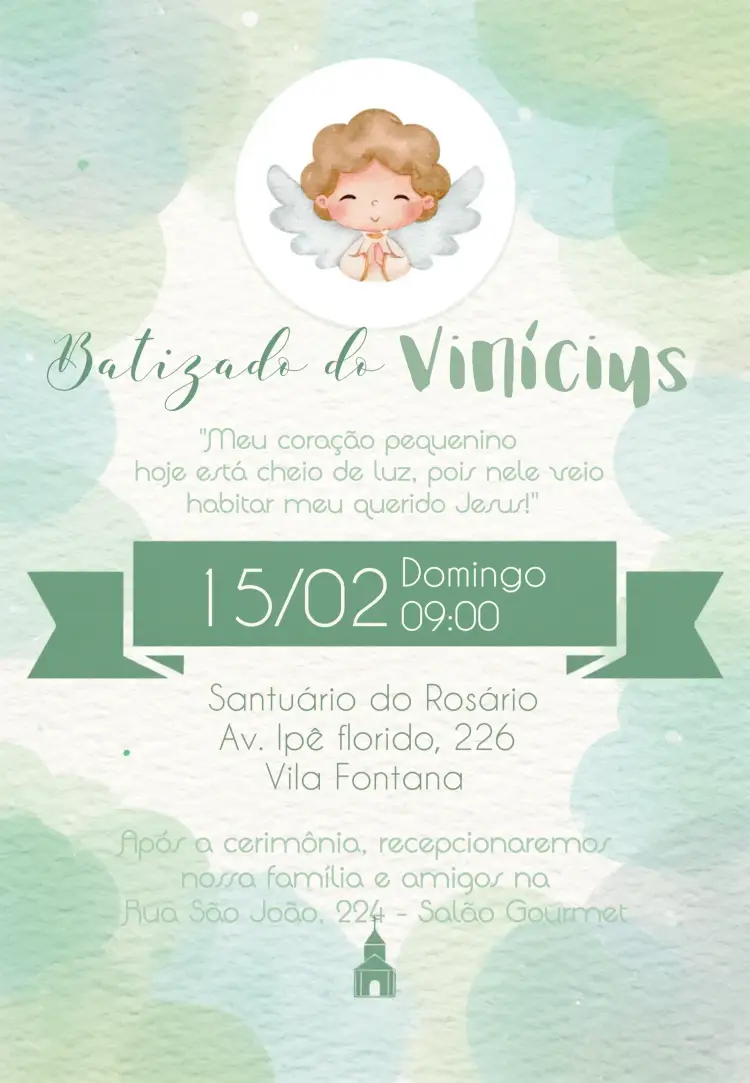 Convite Batizado Anjinho Branco
