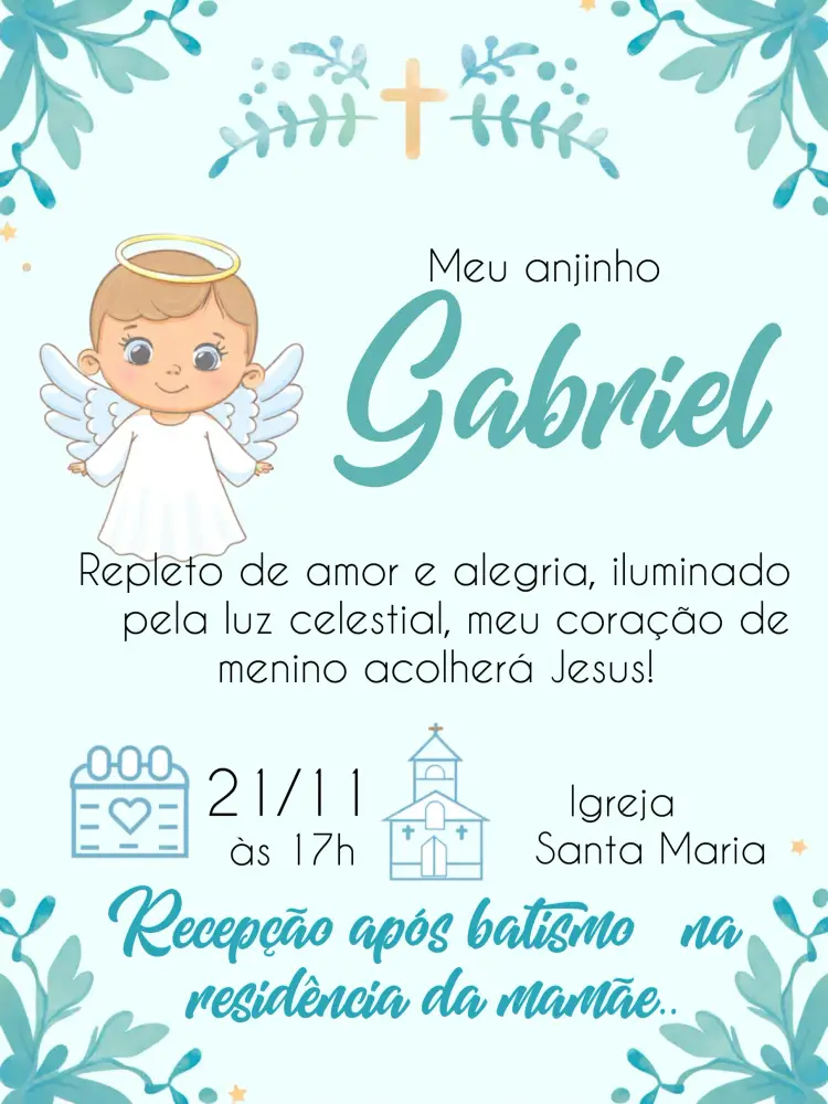 Convite Batizado Batismo