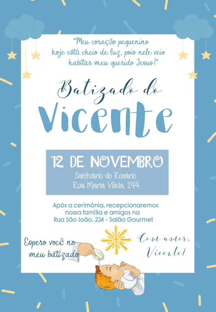 Convite Batizado Igreja