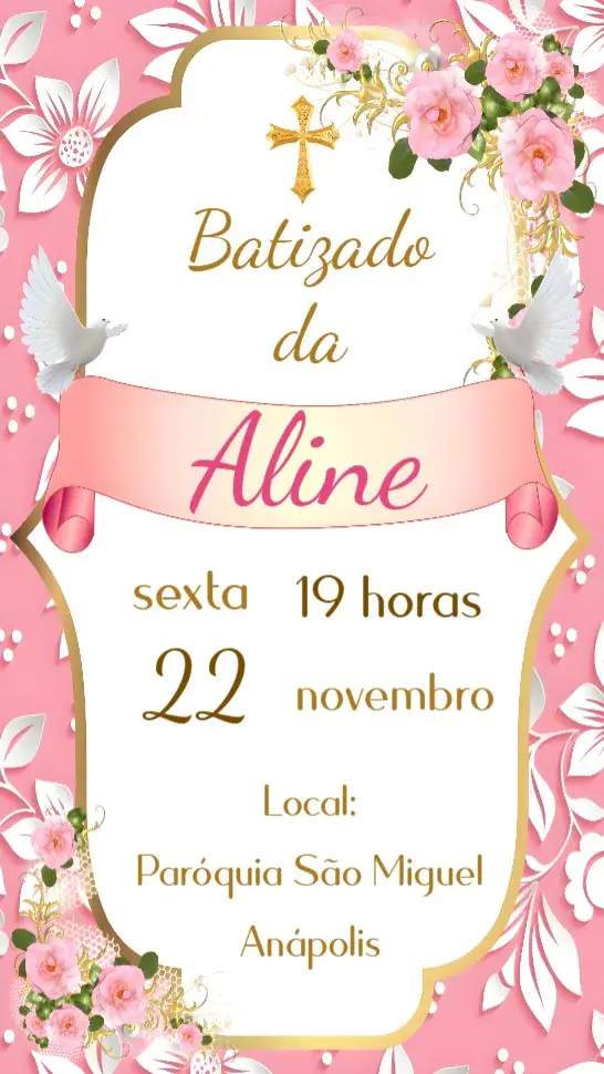 Convite Batizado Menina