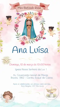 Batizado Menina Rosa