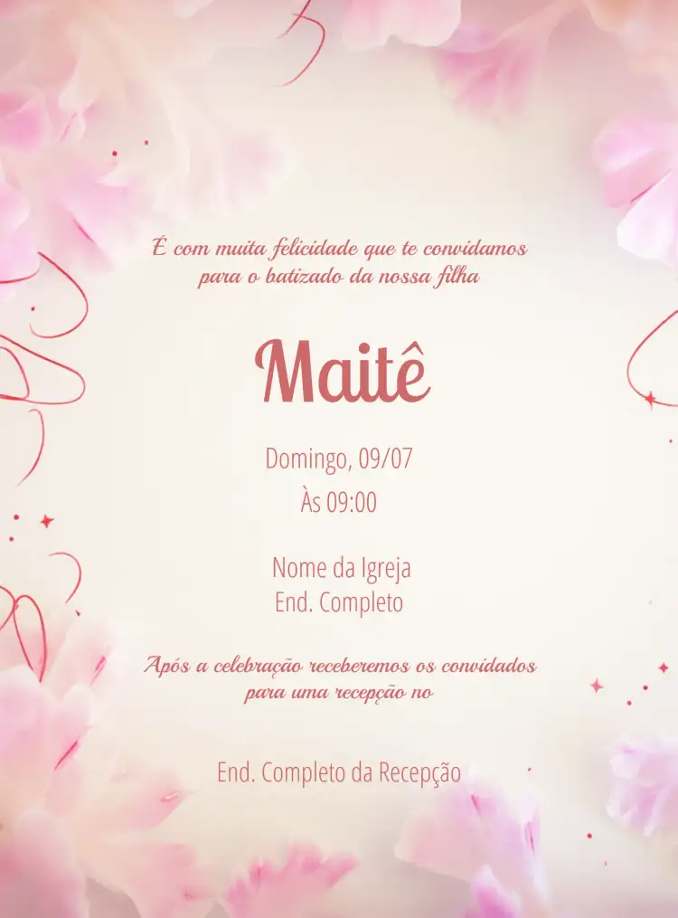 Batizado Menina Rosa Rosas