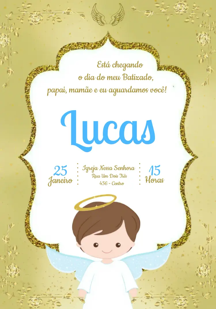 Convite Batizado Menino