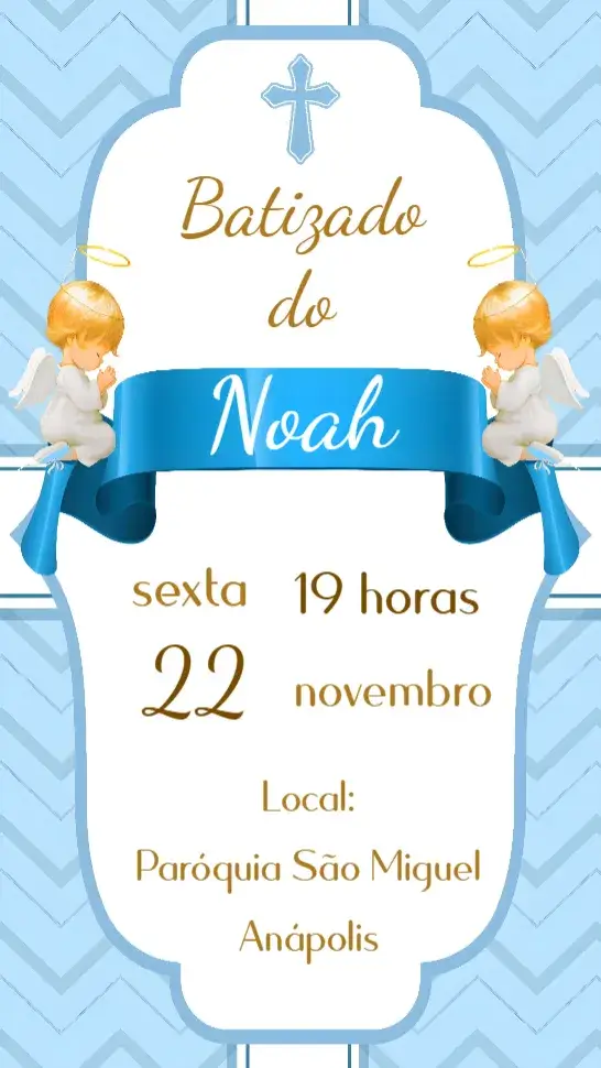 Convite Batizado Menino