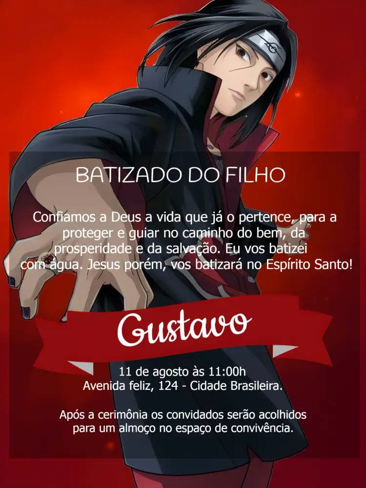 Convite Batizado Menino – tema Batizado azul claro, minimalista, religioso, com nuvens, ilustrações de anjos