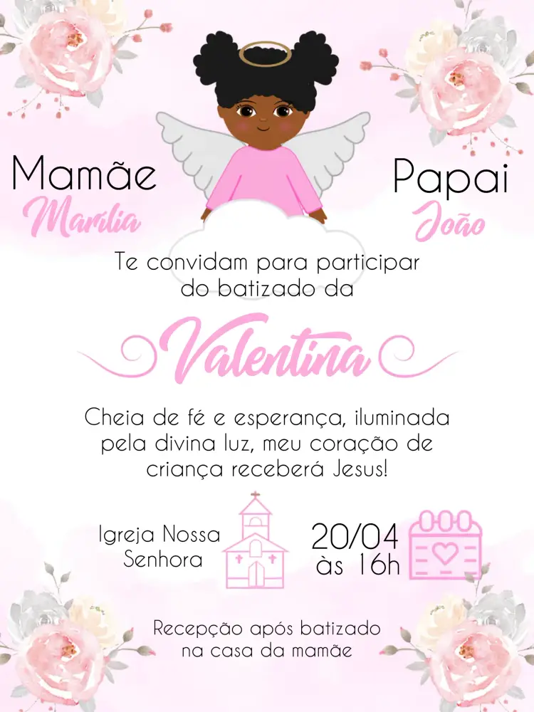 Convite Batizado Padrinho