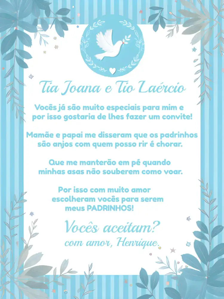 Batizado Padrinhos Anjinho Religião