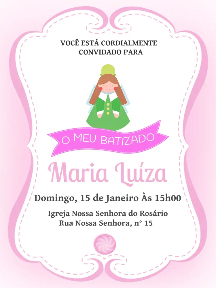 Convite Batizado Tema – tema Batizado rosa, branco, cinza, anjinhos, minimalista, elegante