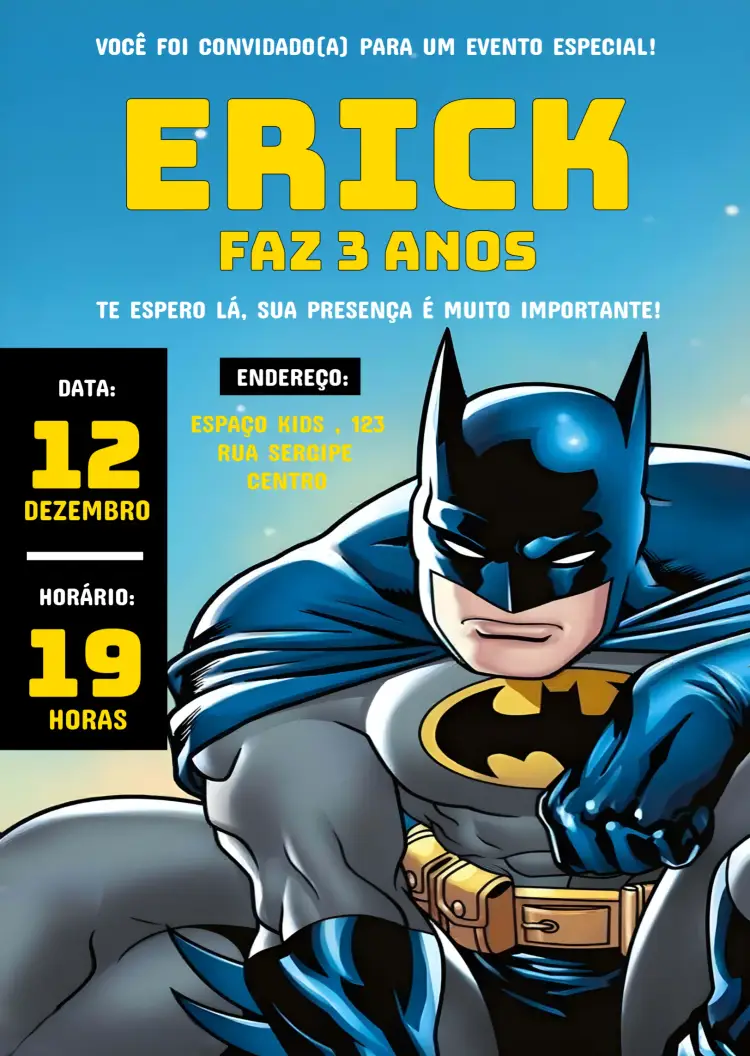 Convite Batman Justica