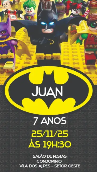 Lego Batman invitation
