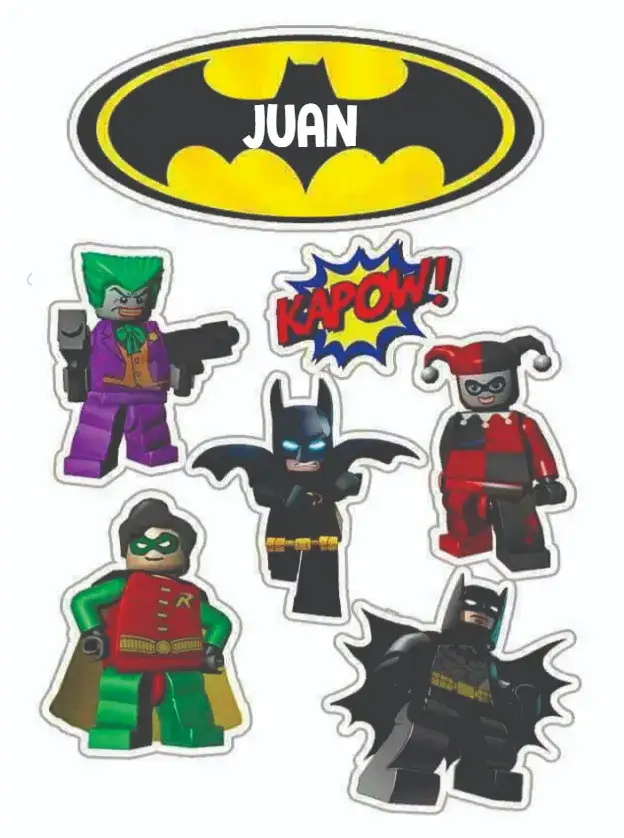 Convite Batman Lego – tema Topo de bolo colorido, divertido, temático, moderno, infantil