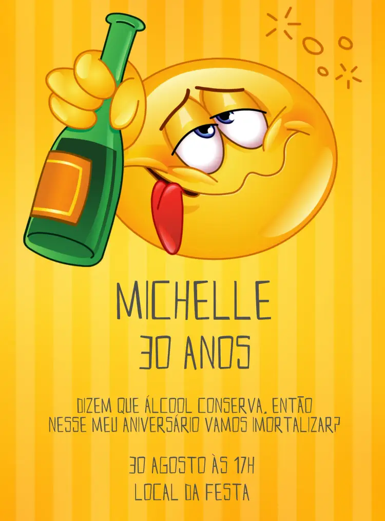 Convite Bebida Boteco Bar Amarelo