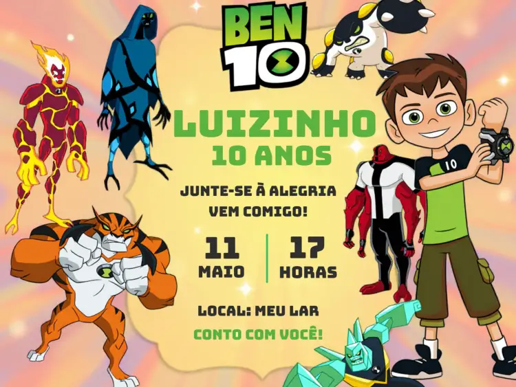 Convite Ben 10 Barato