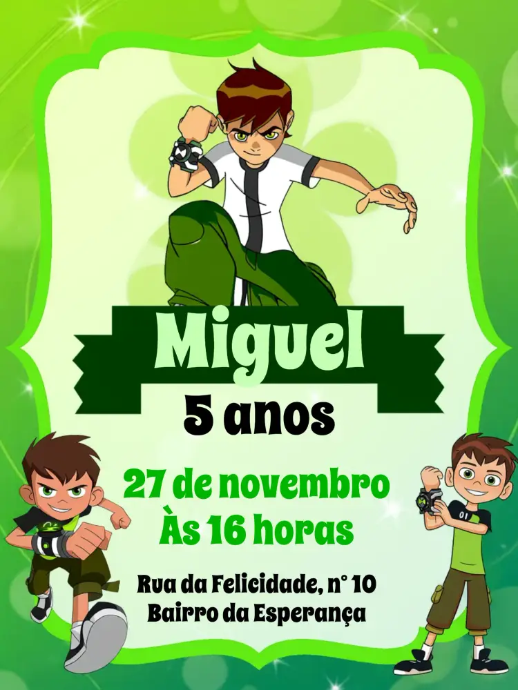 Convite Ben 10 Faixa