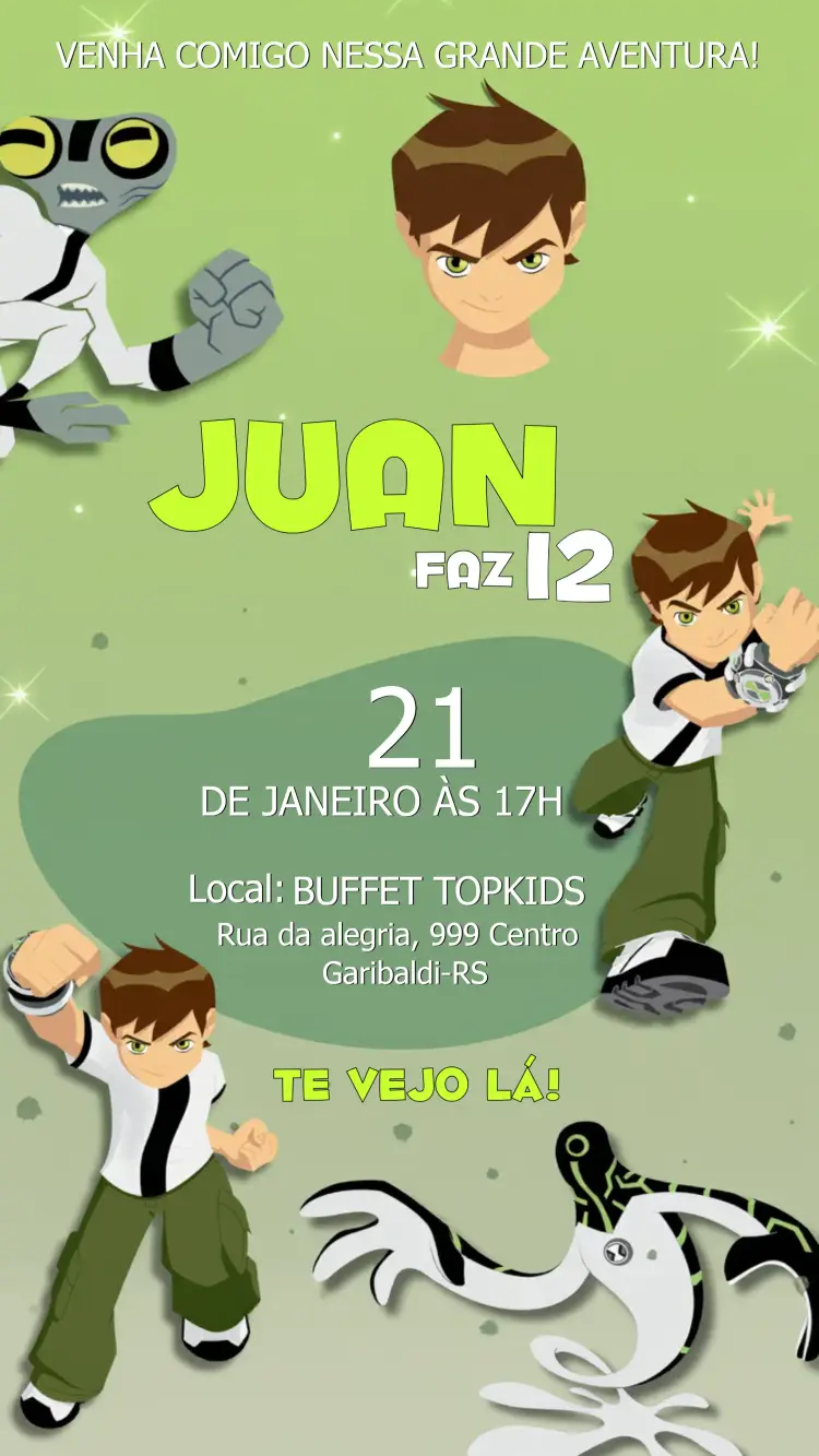 Convite Ben 10 Monstros