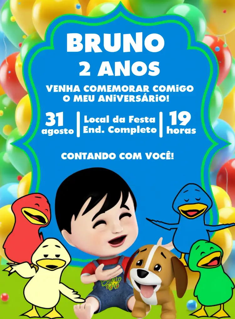 Convite Bento E Totó Respeito