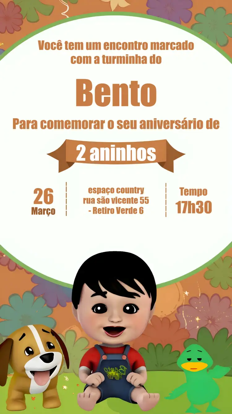 Convite Bento Etotó