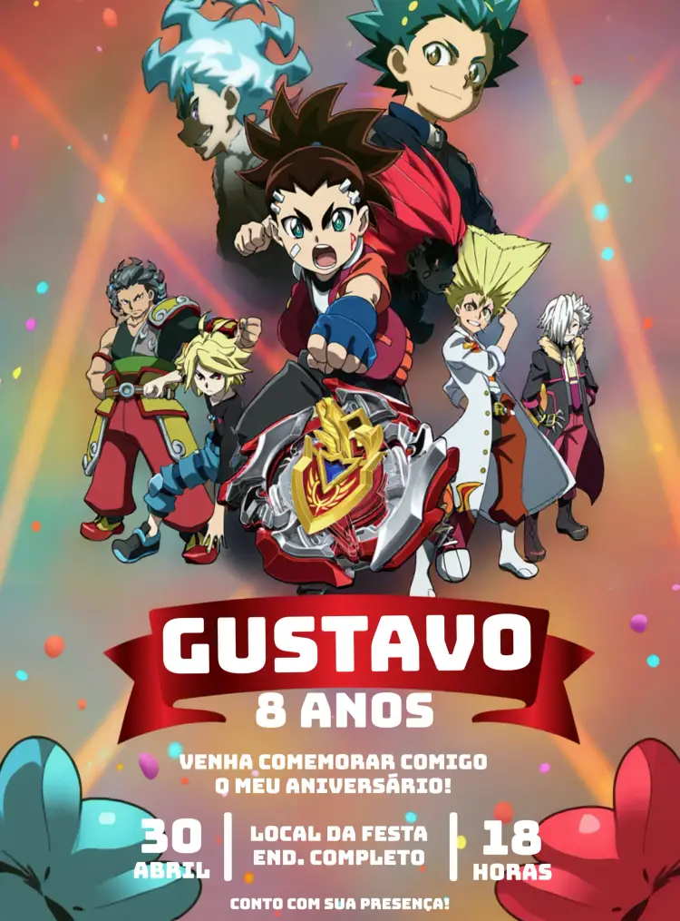 Convite Beyblade Burst