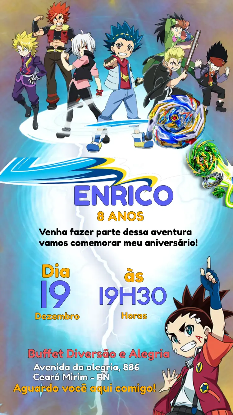 Convite Beyblade