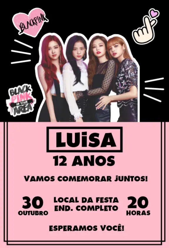 Convite Black Pink