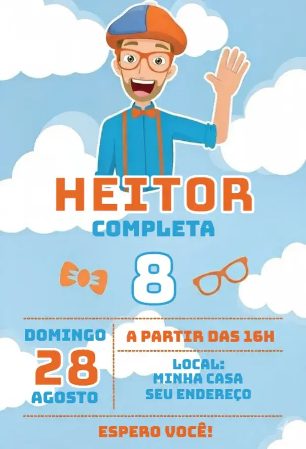 Convite Blippi 1