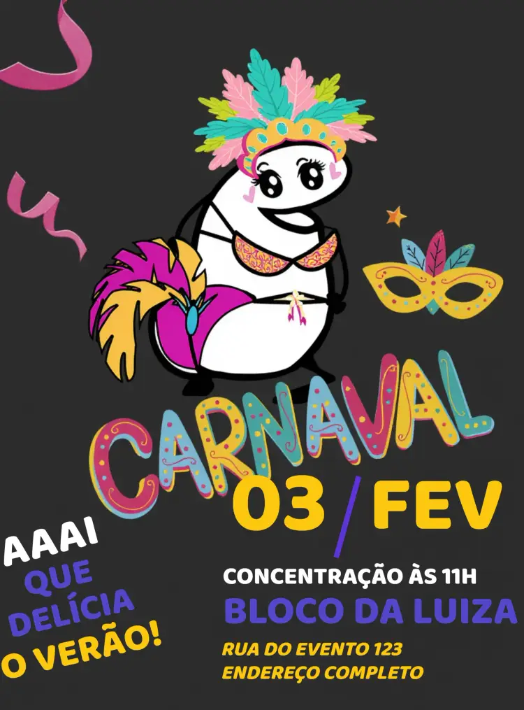 Convite Bloco De Carnaval Colorido