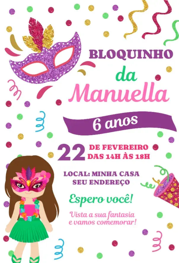 Convite Bloquinho Carnaval 1