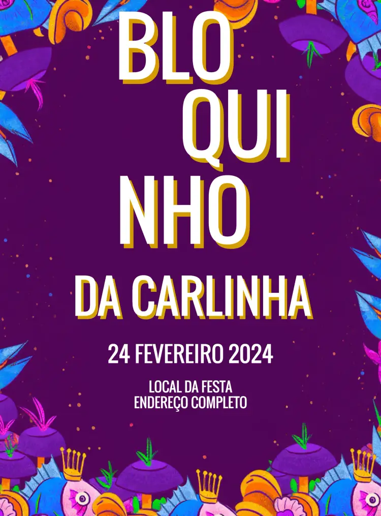 Convite Bloquinho Carnaval Carnavrau