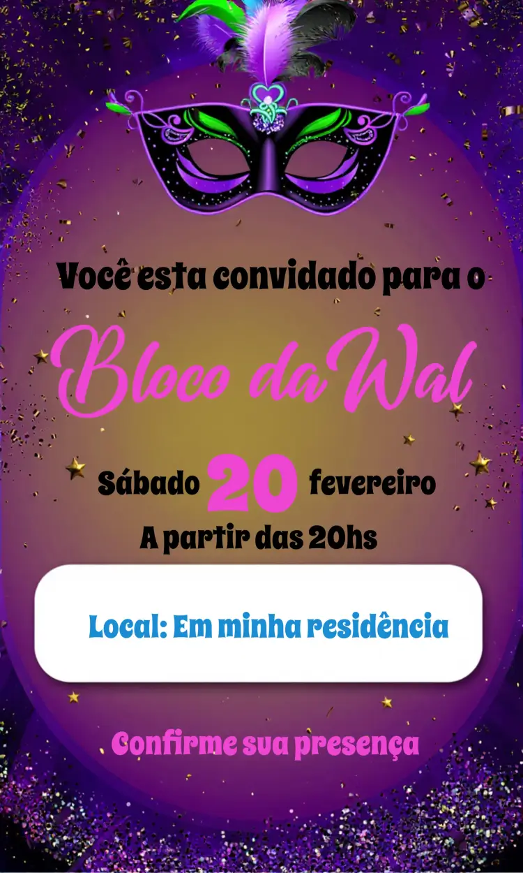 Convite Bloquinho De Carnaval Bloco