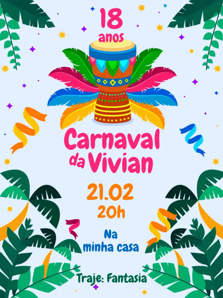 Convite Bloquinho De Carnaval