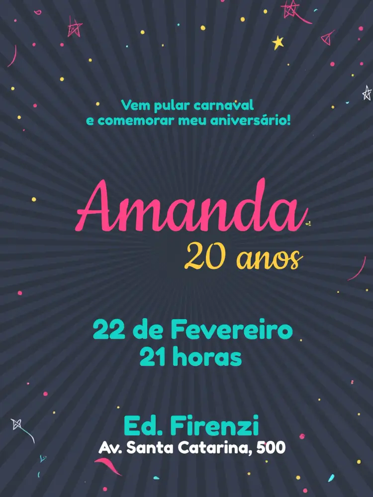 Convite Bloquinho De Carnaval Fervo