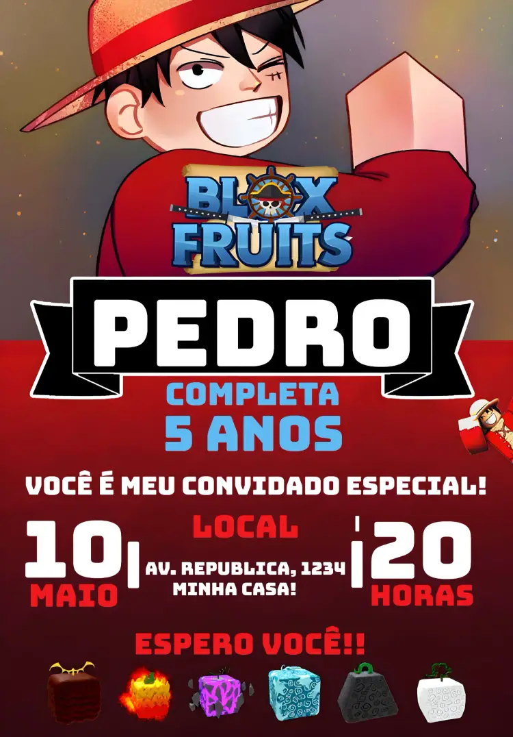Convite Blox Fruits Roblox Bloxfruits