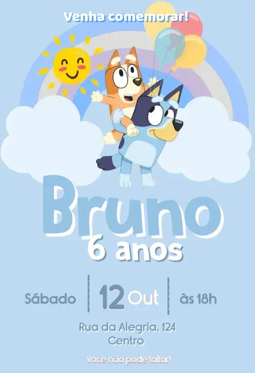 Convite Bluey