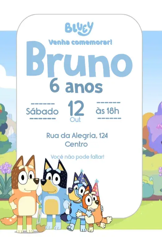 Convite Bluey
