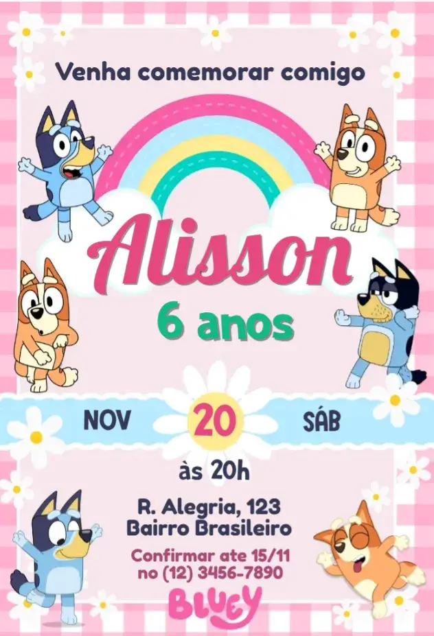 Convite Bluey