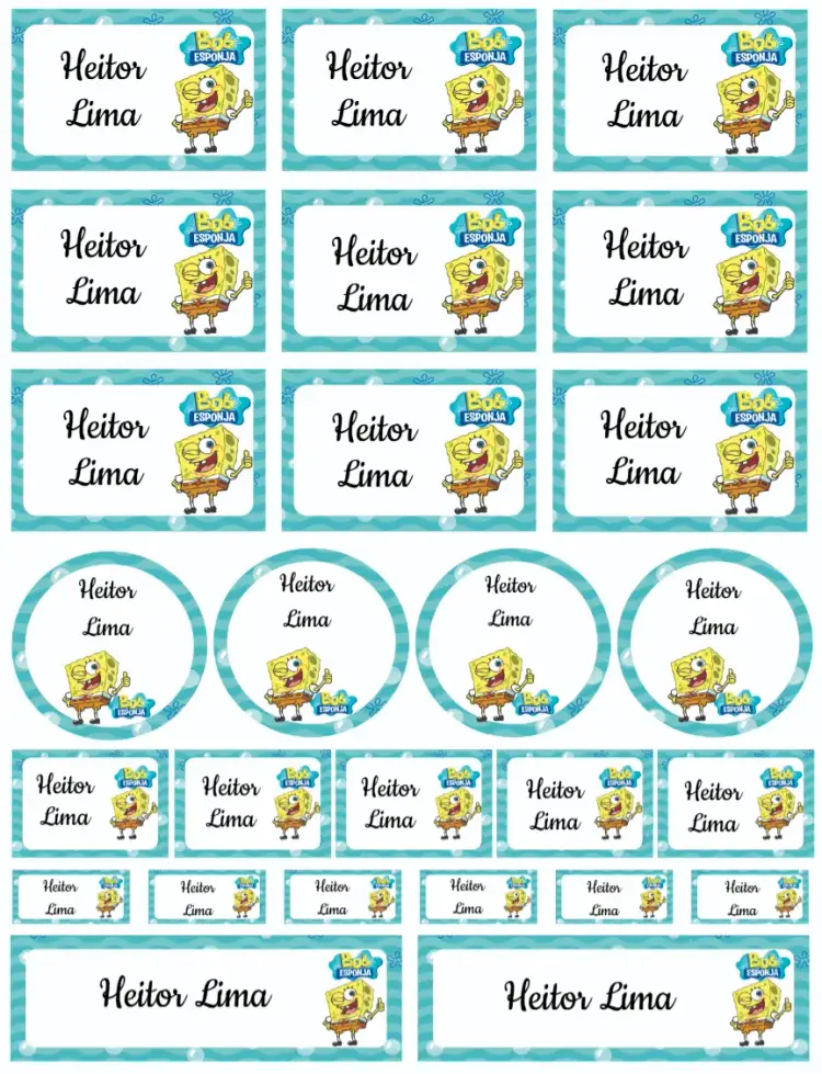 Convite Bob Esponja – tema Cartão colorido, marinho, divertido, infantil, caracteres animados