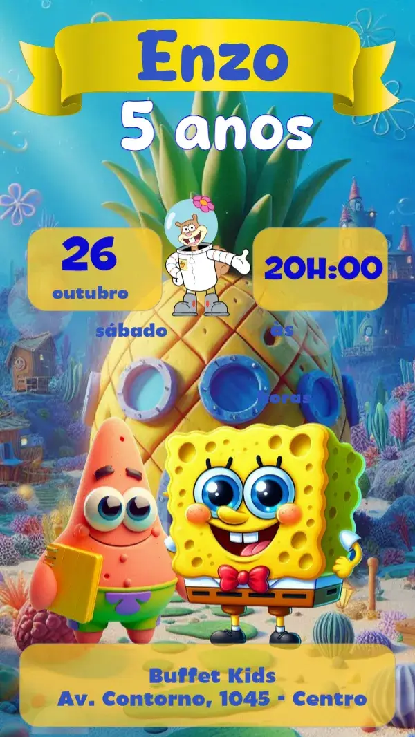 Bob Esponja invitation